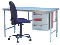 A Technibench F.L. workbench with one of our chairs